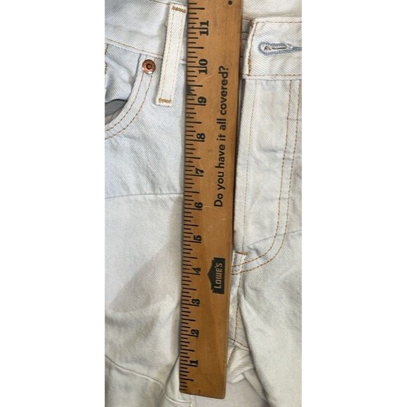 LEVIS 501 Button Fly Light wash Jeans W24 L 26 Vintage Red Tab Cut Outs Design - Picture 15 of 16
